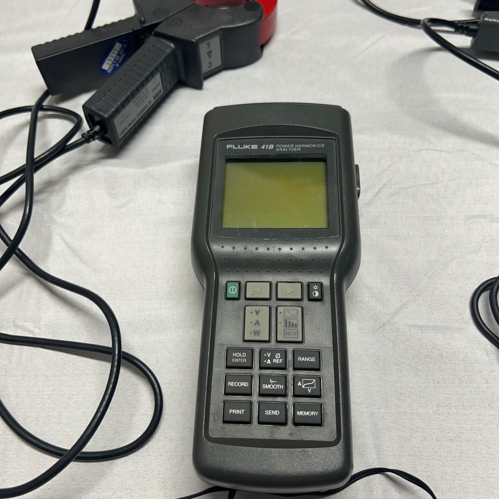 Working Fluke 41B Power Harmonics Analyzer Handheld Meter with Clamps and Cables - Picture 2 of 5